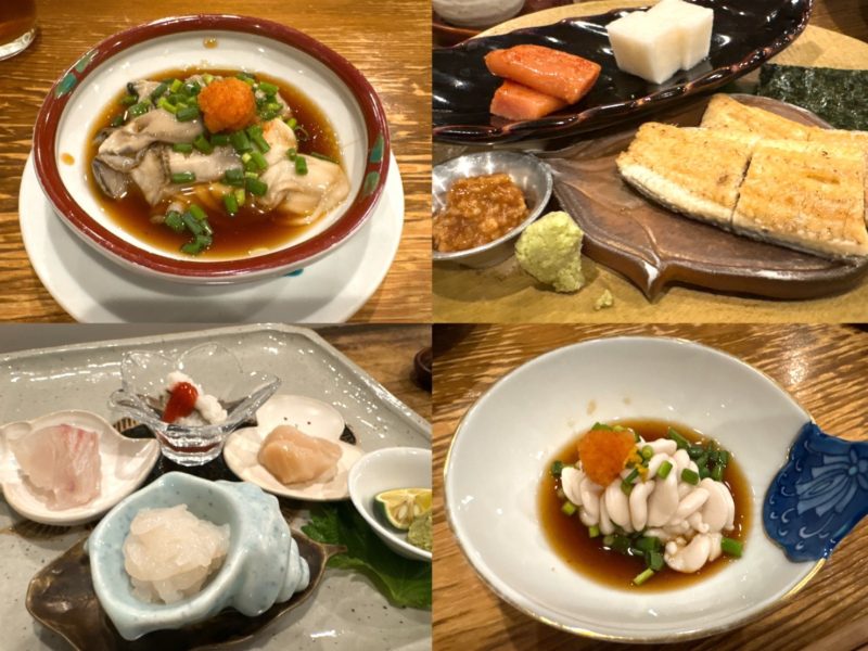 白子や牡蠣の逸品