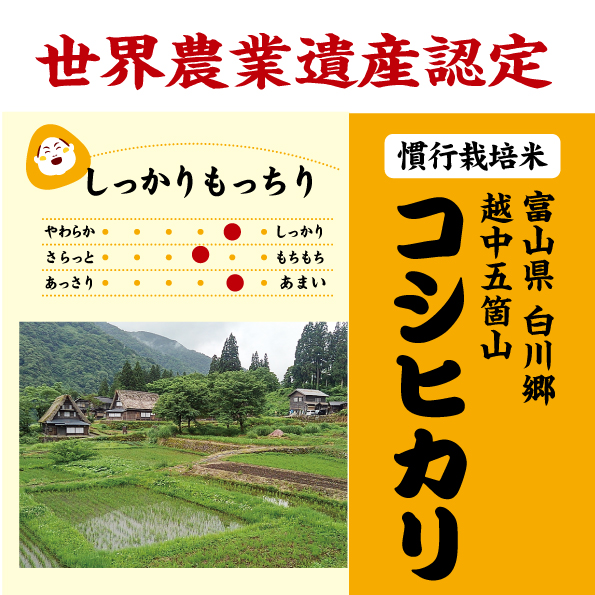 7年産 富山 世界遺産米シリーズ 五箇山コシヒカリ