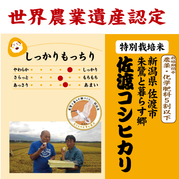 7年産 新潟佐渡島 朱鷺と暮らす郷コシヒカリ特別栽培米