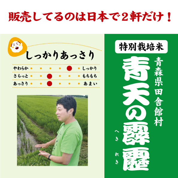 7年産 青森 青天の霹靂 特別栽培米