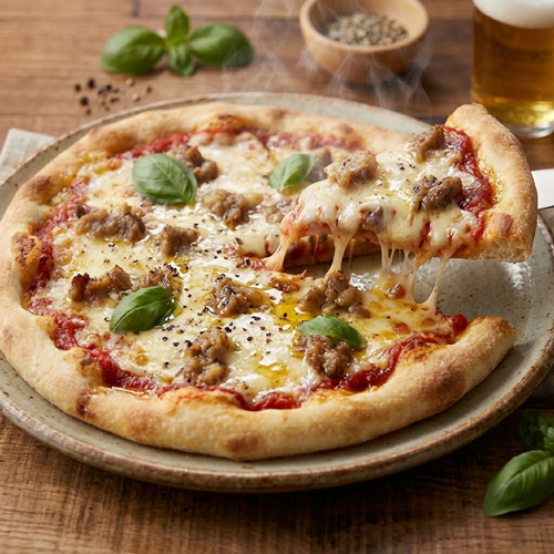 牛肉にんにくオイル煮 ピザアレンジ